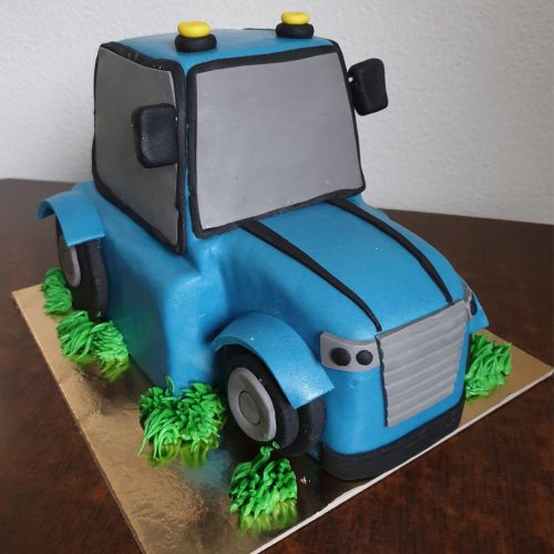 Traktor torta kék színű